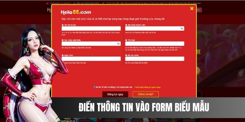 Điền chính xác các thông tin vào form biểu mẫu 